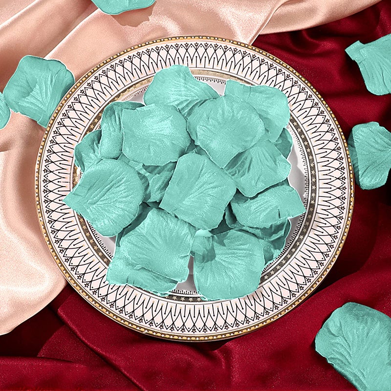 Neo LOONS 1000 Pcs Artificial Silk Rose Petals Decoration Wedding Party Turquoise Blue - Image 2